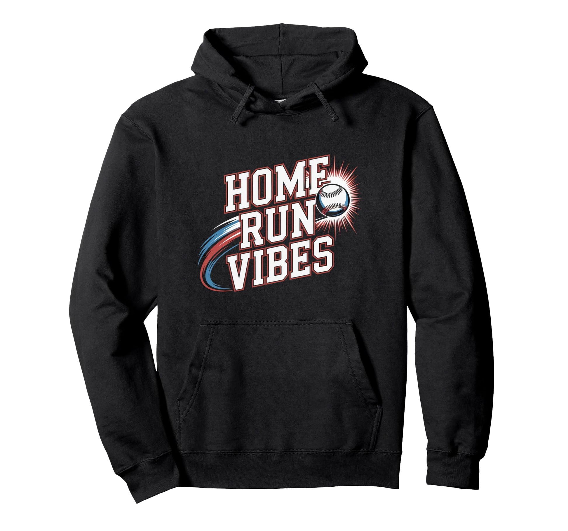 Home Run Vibes Baseball Hit Sports Hoodie - Casual Everyday Wear Men Women - T-Shirt, Sweatshirt, Hoodie