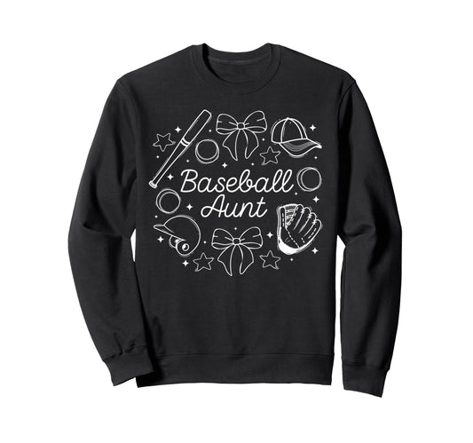 Baseball Aunt Coquette Aunt Baseball Sweatshirt - Unique Graphic Men Women - T-Shirt, Sweatshirt, Hoodie