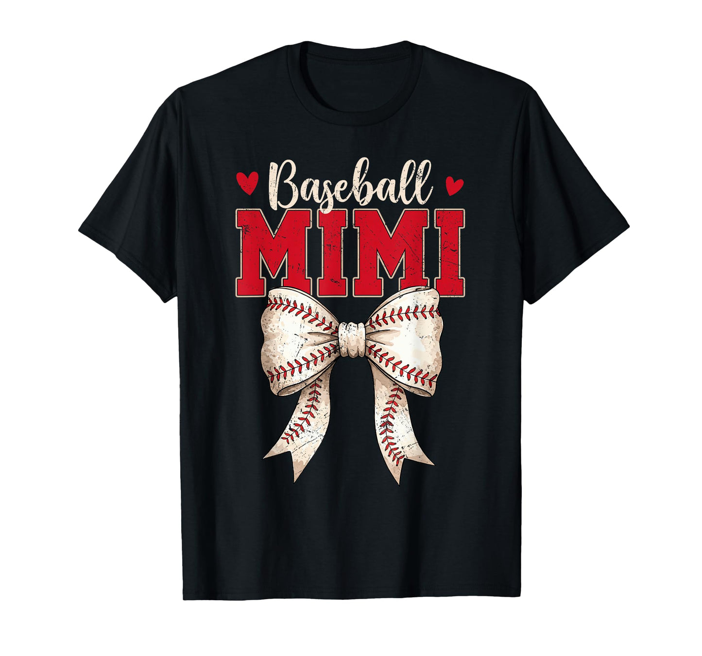 Baseball Mimi Coquette Bow Game Day Mothers T-Shirt - Graphic Print Unisex - T-Shirt, Sweatshirt, Hoodie