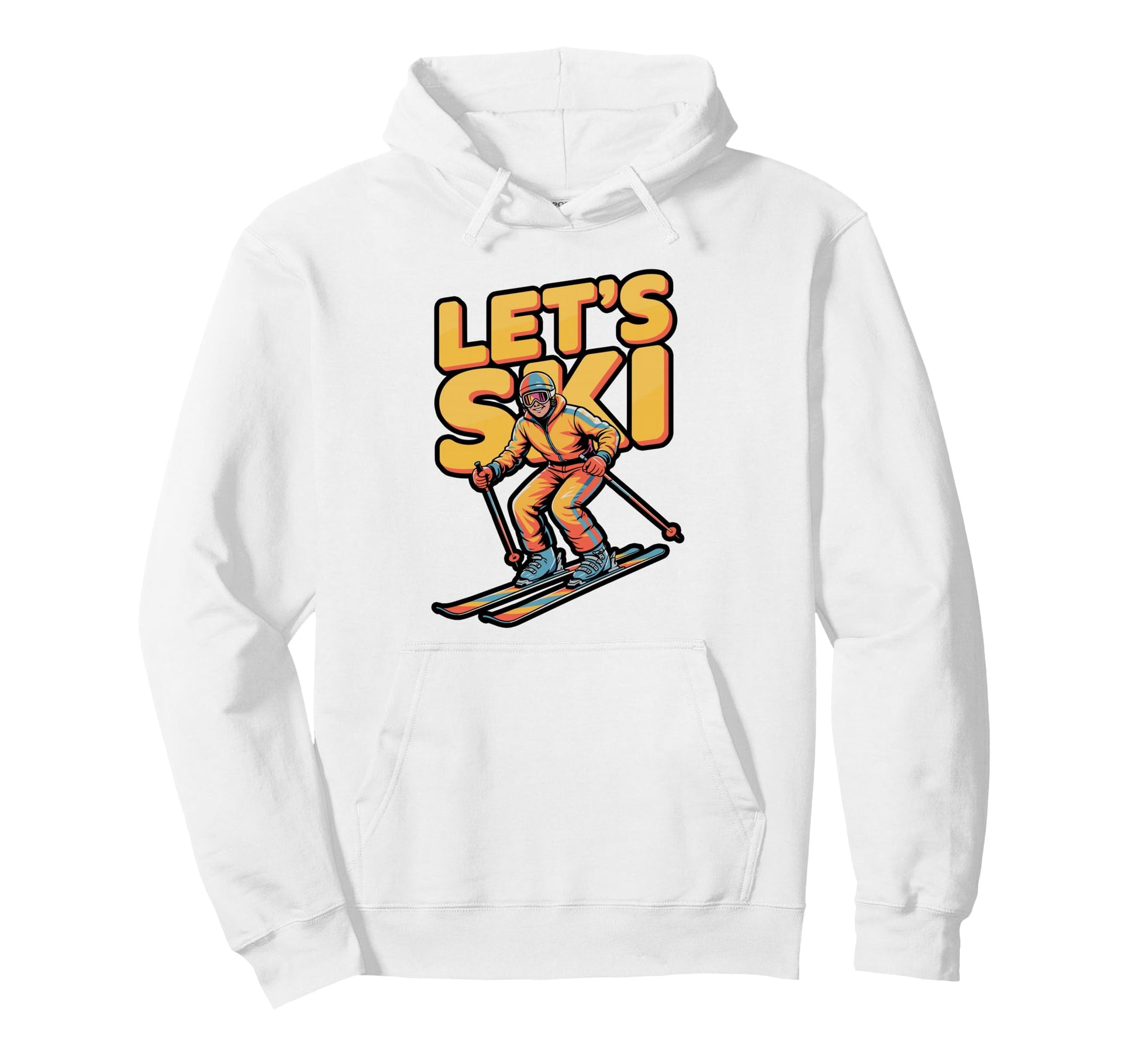 Lets Ski Gradient Mountain Skier Hoodie - Aesthetic Graphic Unisex - T-Shirt, Sweatshirt, Hoodie
