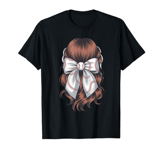 Baseball Coquette Bow Baseball Mom T-Shirt - Novelty Apparel Men Women - T-Shirt, Sweatshirt, Hoodie