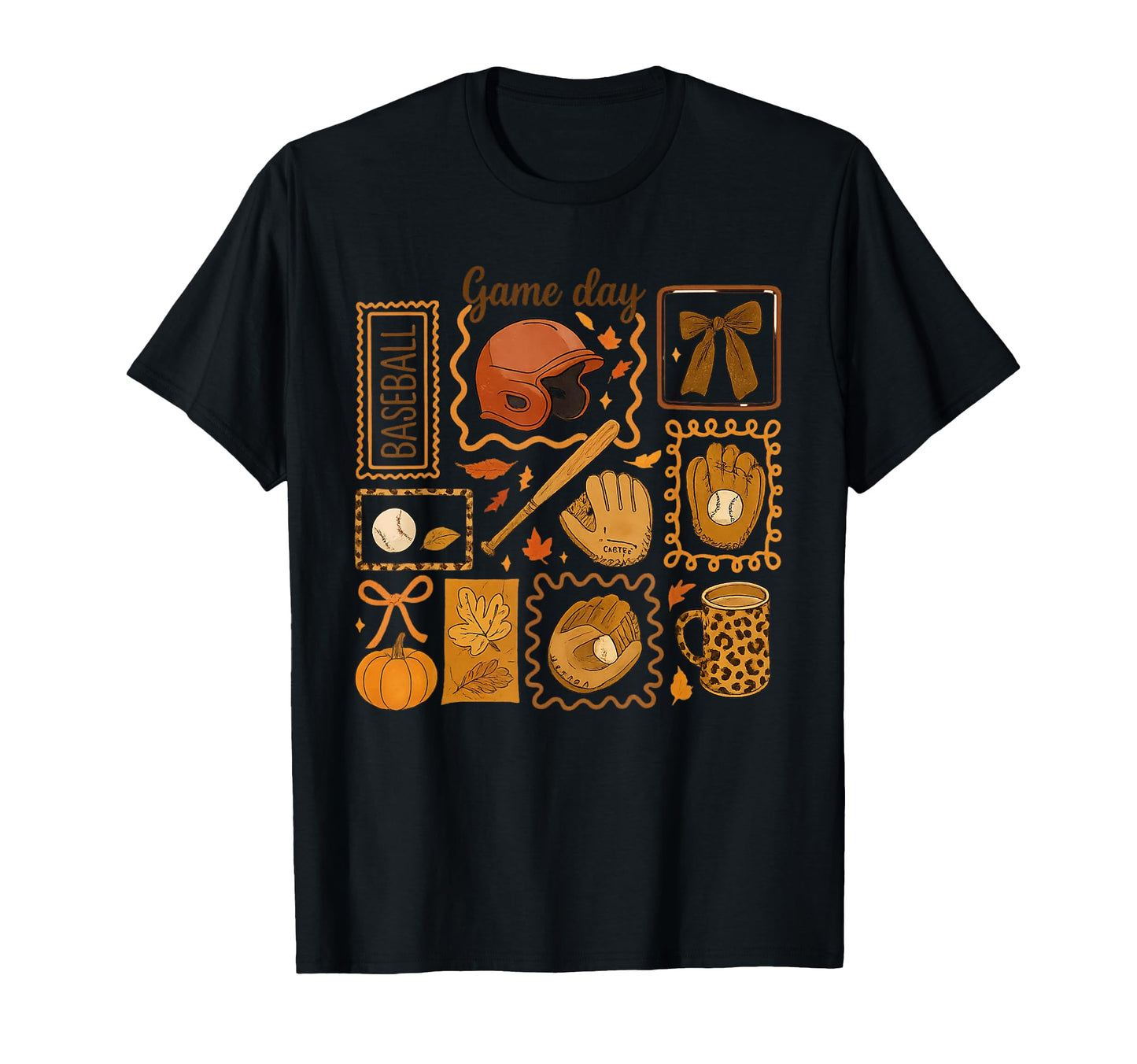 Baseball Collage Fall Autumn Boho T-Shirt - Fun Novelty Design Men Women - T-Shirt, Sweatshirt, Hoodie