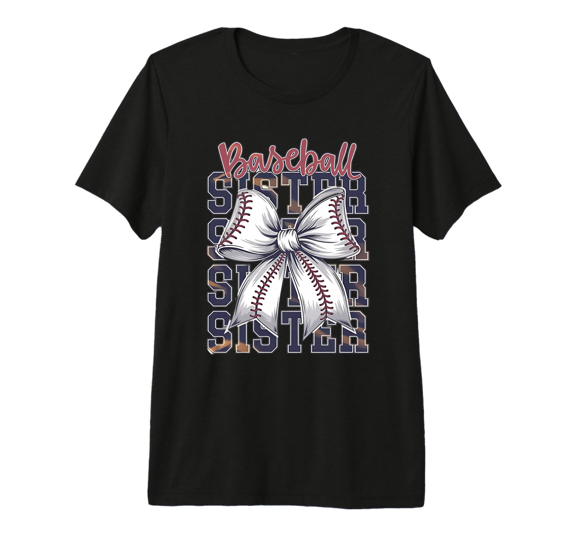 Baseball Sister Coquette Bow Tri Blend T-Shirt - Custom Art Print Men Women - T-Shirt, Sweatshirt, Hoodie