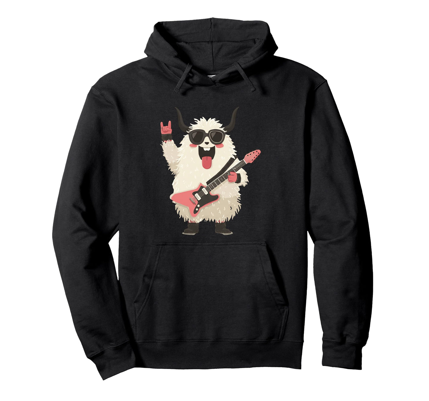 Funny Fluffy Monster Rock Music Yeti Hoodie - Novelty Apparel Men Women - T-Shirt, Sweatshirt, Hoodie
