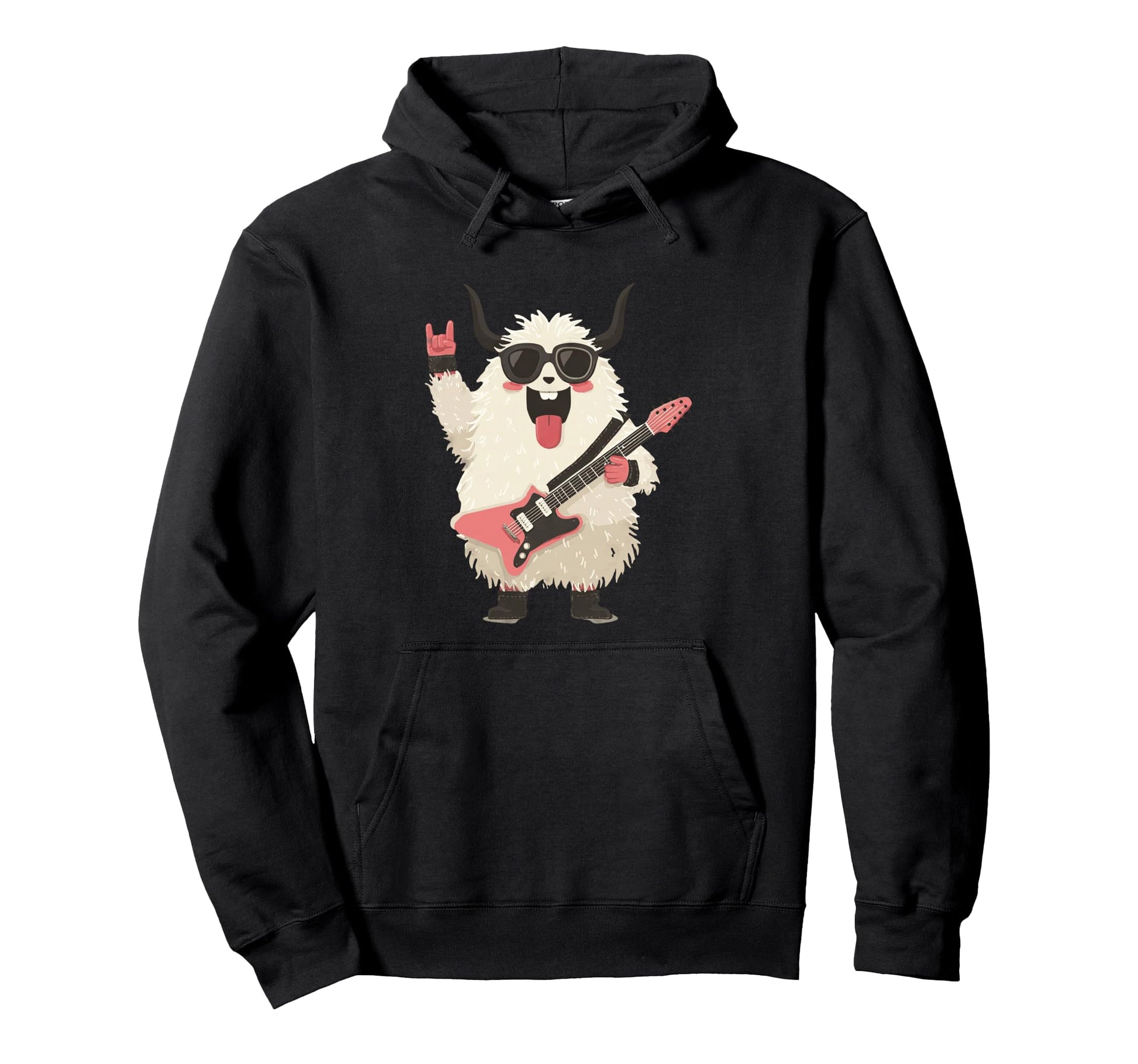 Funny Fluffy Monster Rock Music Yeti Hoodie - Novelty Apparel Men Women - T-Shirt, Sweatshirt, Hoodie