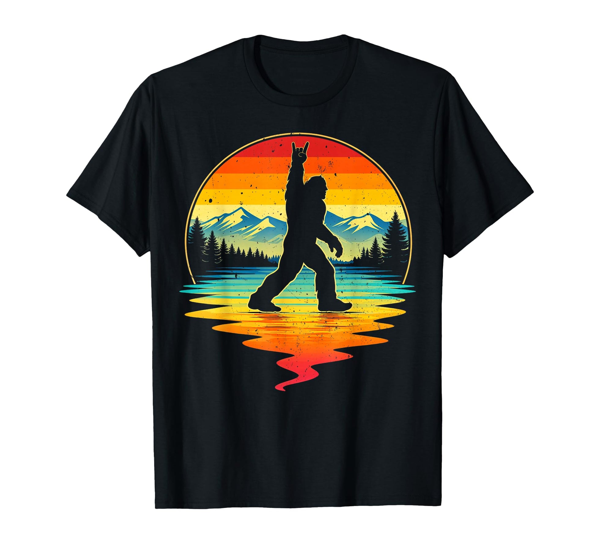 Bigfoot Silhouette Rock Sasquatch Rock T-Shirt - Fun Novelty Design Unisex - T-Shirt, Sweatshirt, Hoodie