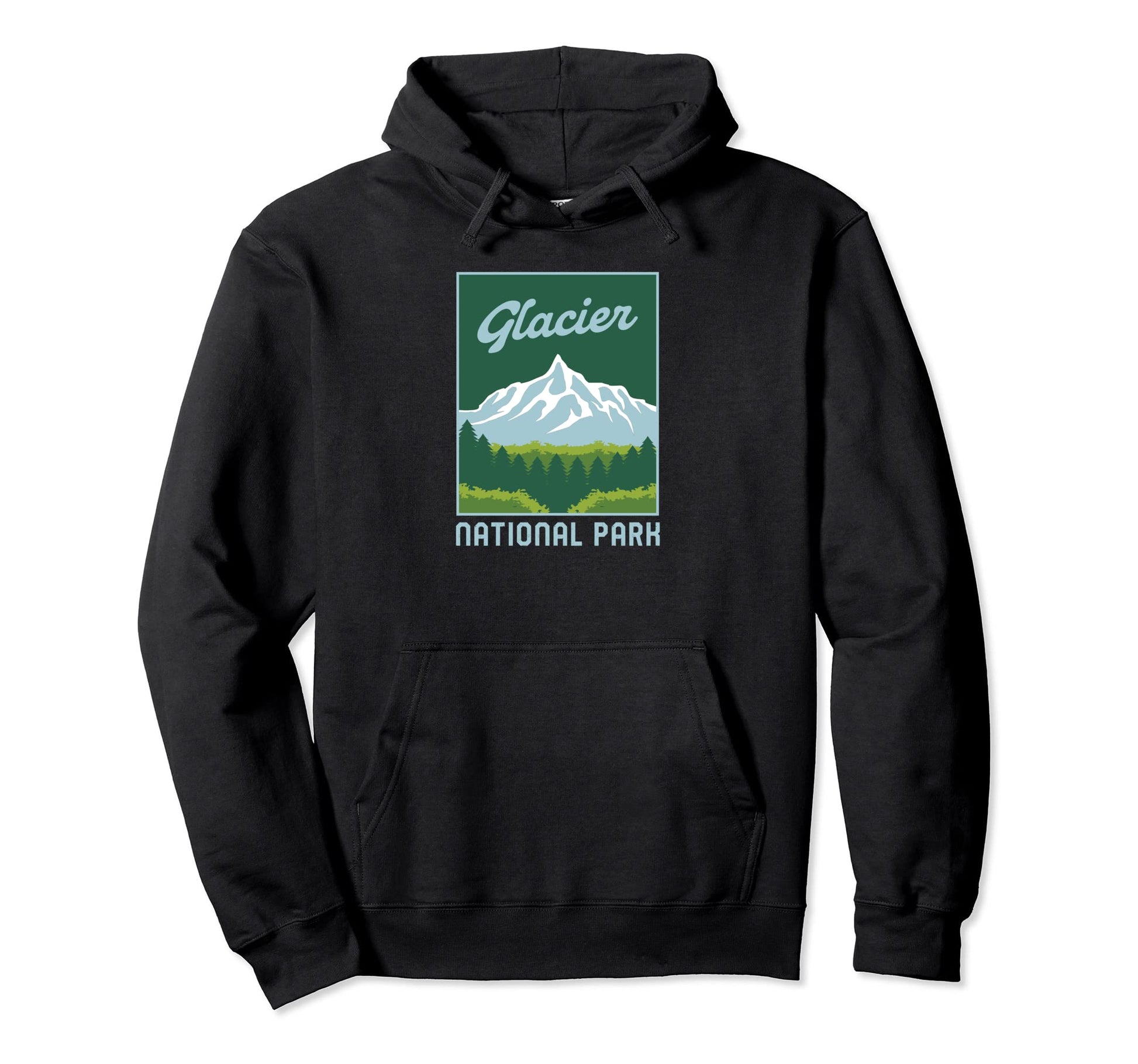 Glacier National Park Montana Vacation Hoodie - Custom Art Print Unisex - T-Shirt, Sweatshirt, Hoodie