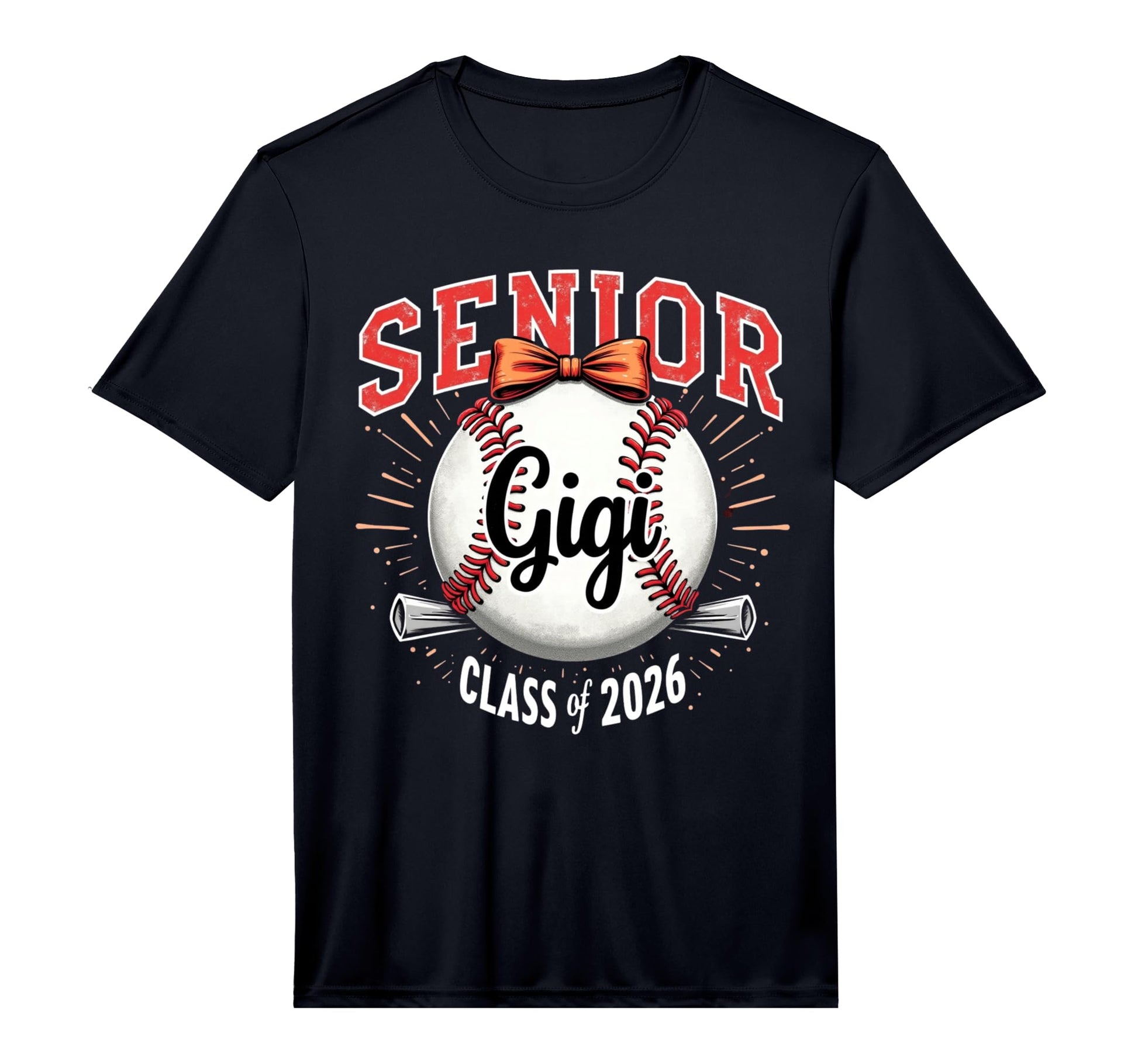 Senior Gigi 2026 Baseball Mama Coquette T-Shirt - Graphic Print Men Women - T-Shirt, Sweatshirt, Hoodie