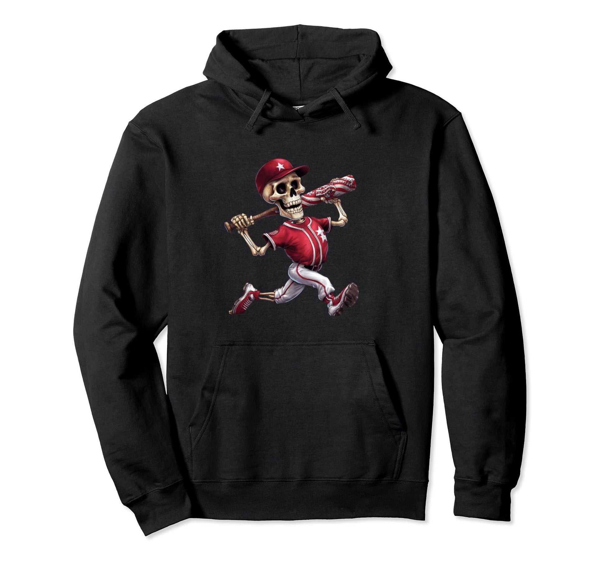 Patriotic Skeleton Baseball 4Th July Hoodie - Casual Everyday Wear Unisex - T-Shirt, Sweatshirt, Hoodie