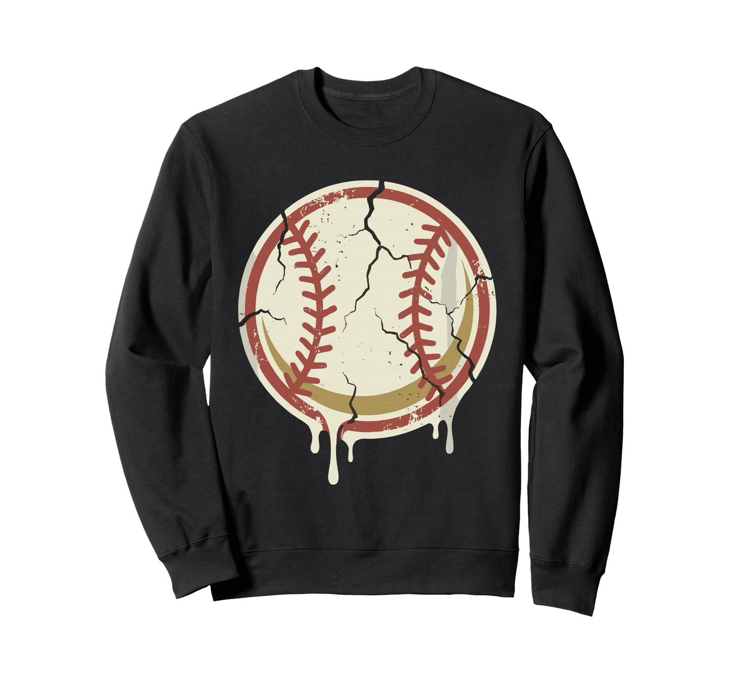Cracked Baseball Sweatshirt - Minimalist Print Unisex - T-Shirt, Sweatshirt, Hoodie