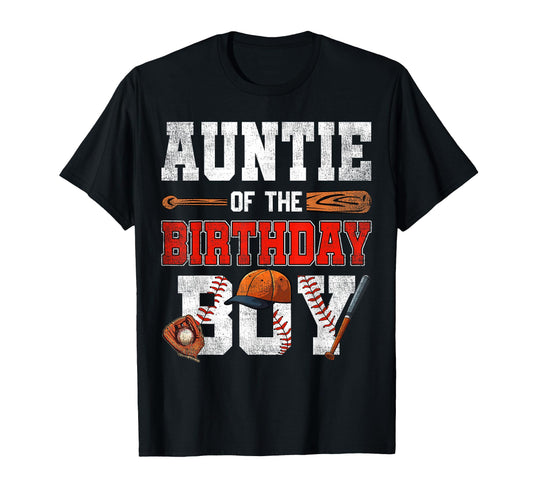 Auntie Birthday Baseball Bday Family T-Shirt - Custom Art Print for Adults - T-Shirt, Sweatshirt, Hoodie