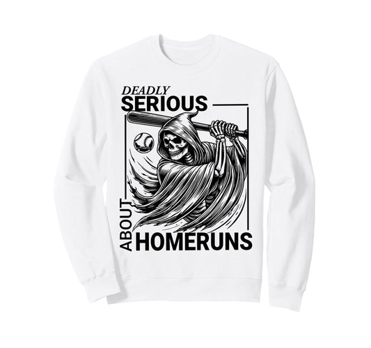 Baseball Grim Reaper Skeleton Sweatshirt - Fun Novelty Design Men Women - T-Shirt, Sweatshirt, Hoodie