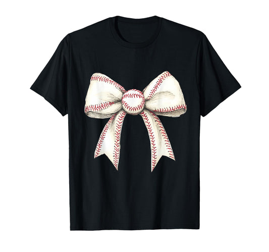Baseball Coquette Bow Baseball Mom T-Shirt - Graphic Print Men Women - T-Shirt, Sweatshirt, Hoodie