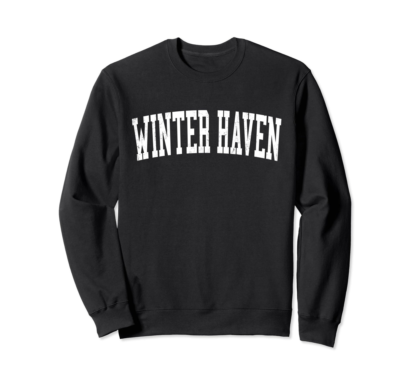 Winter Haven Fl Distressed White Varsity Sweatshirt - Unique Graphic Unisex - T-Shirt, Sweatshirt, Hoodie