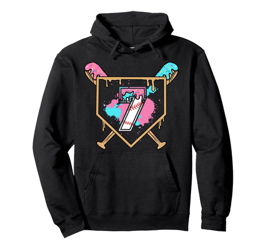 7Th Birthday Baseball Bat Ice Cream Hoodie - Minimalist Print for Adults - T-Shirt, Sweatshirt, Hoodie
