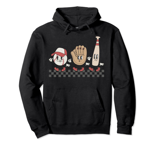 Baseball Groovy Cartoon Love Baseball Hoodie - Custom Art Print for Adults - T-Shirt, Sweatshirt, Hoodie
