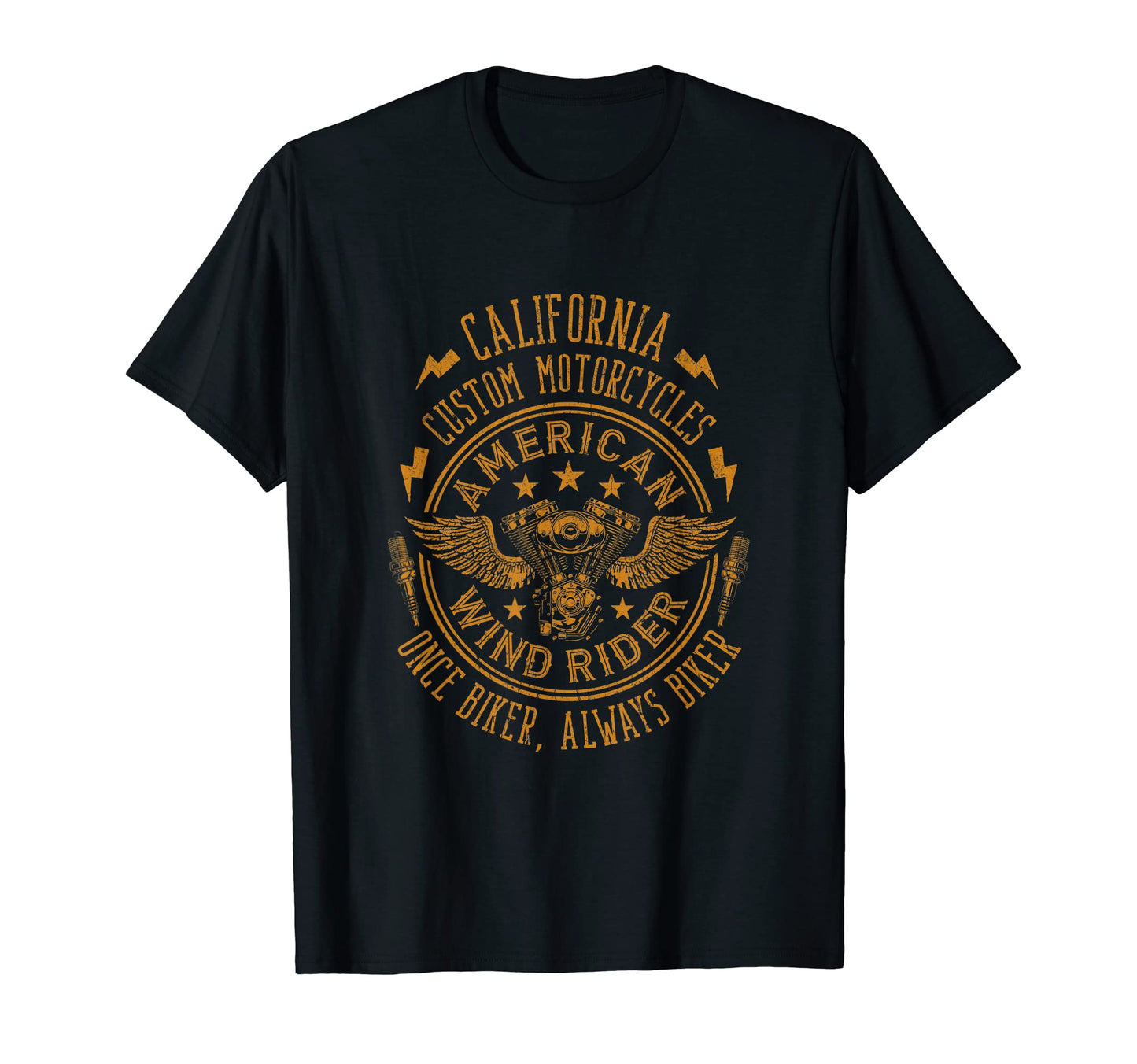 American Custom Motorcycles Illustration T-Shirt - Unique Graphic Unisex - T-Shirt, Sweatshirt, Hoodie