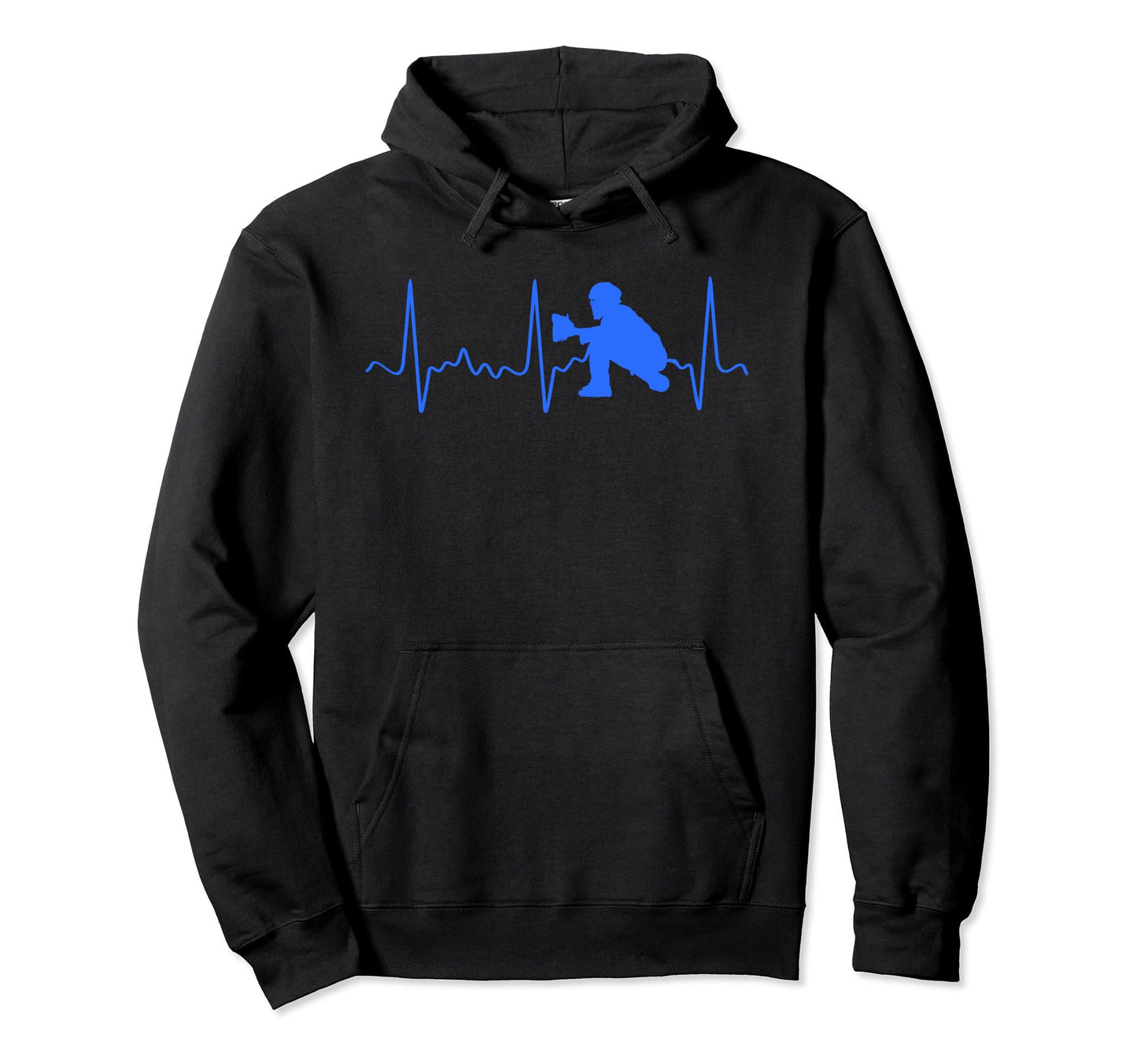 Blue Baseball Heartbeat Catcher Baseball Hoodie - Minimalist Print Unisex - T-Shirt, Sweatshirt, Hoodie