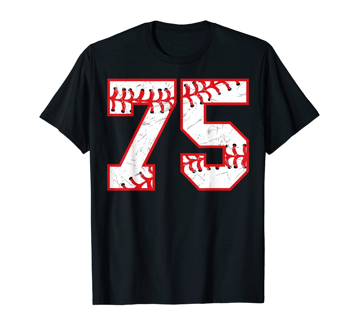 75 Birthday Baseball Theme Bday Party T-Shirt - Unique Graphic Men Women - T-Shirt, Sweatshirt, Hoodie