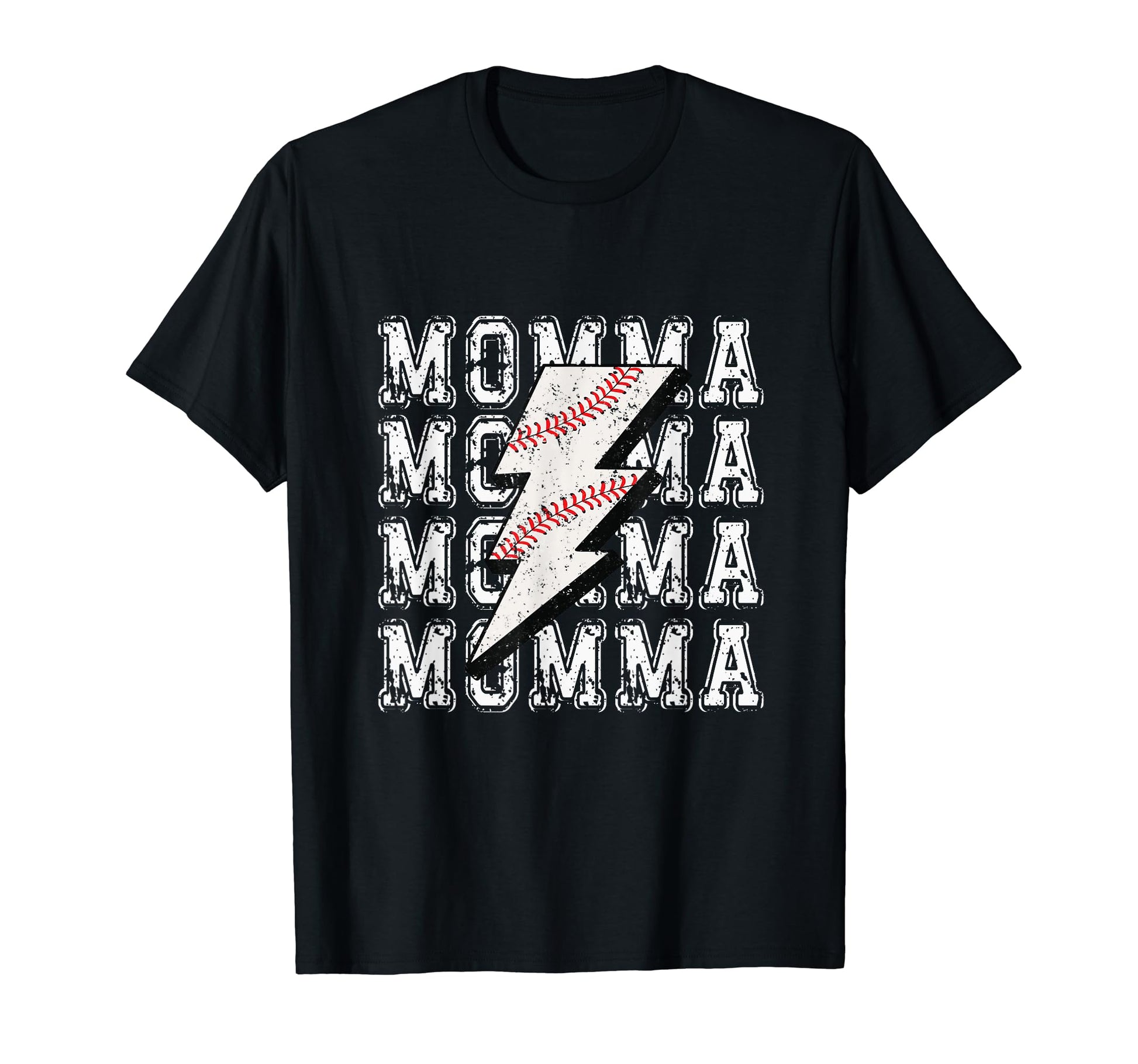 Baseball Momma Lightning Bolt T-Shirt - Casual Everyday Wear Men Women - T-Shirt, Sweatshirt, Hoodie