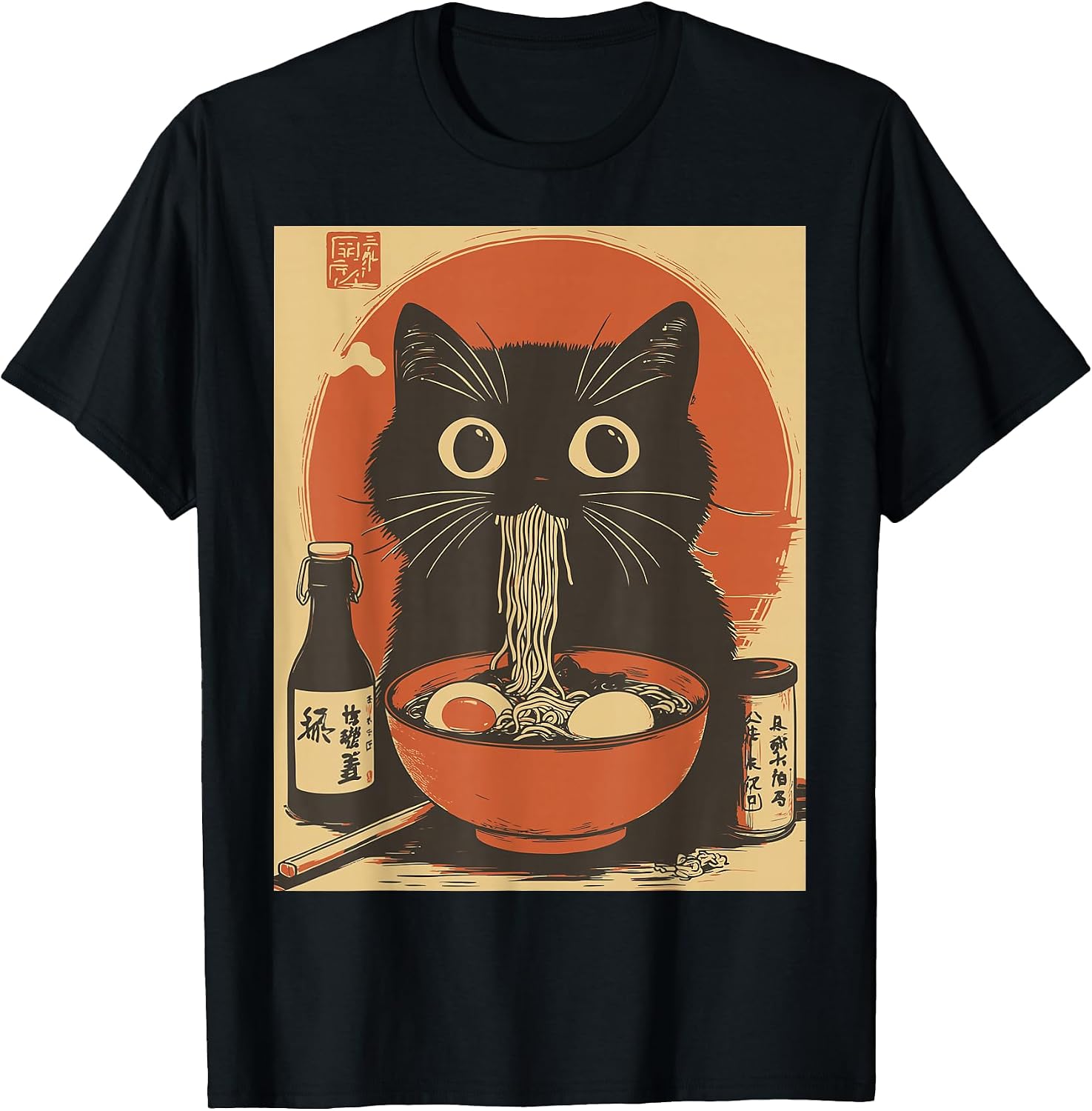 Kawaii Noodle Soup Anime Japanese Ramen Cat Girl - Adult & Kids T-Shirts, Sweatshirts & Hoodies apparel design preview 1