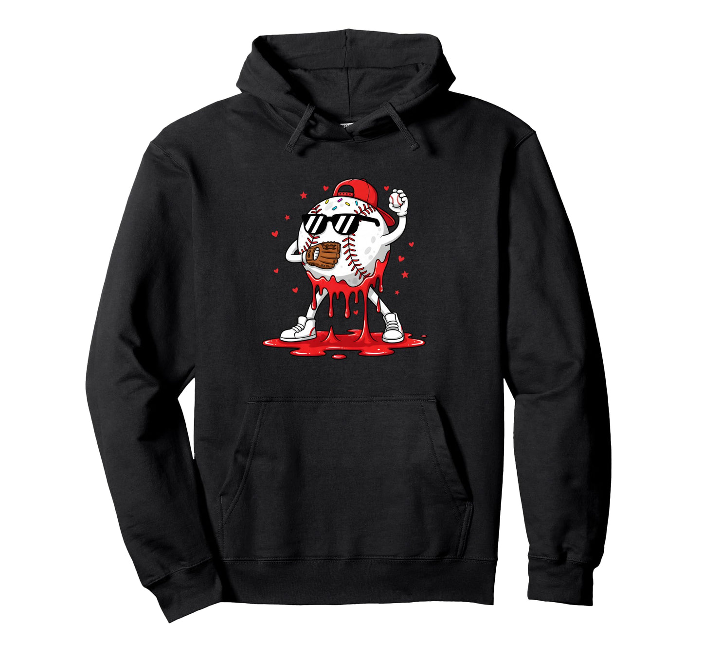 Funny Baseball Cartoon Pitcher Sports Hoodie - Fun Novelty Design Men Women - T-Shirt, Sweatshirt, Hoodie