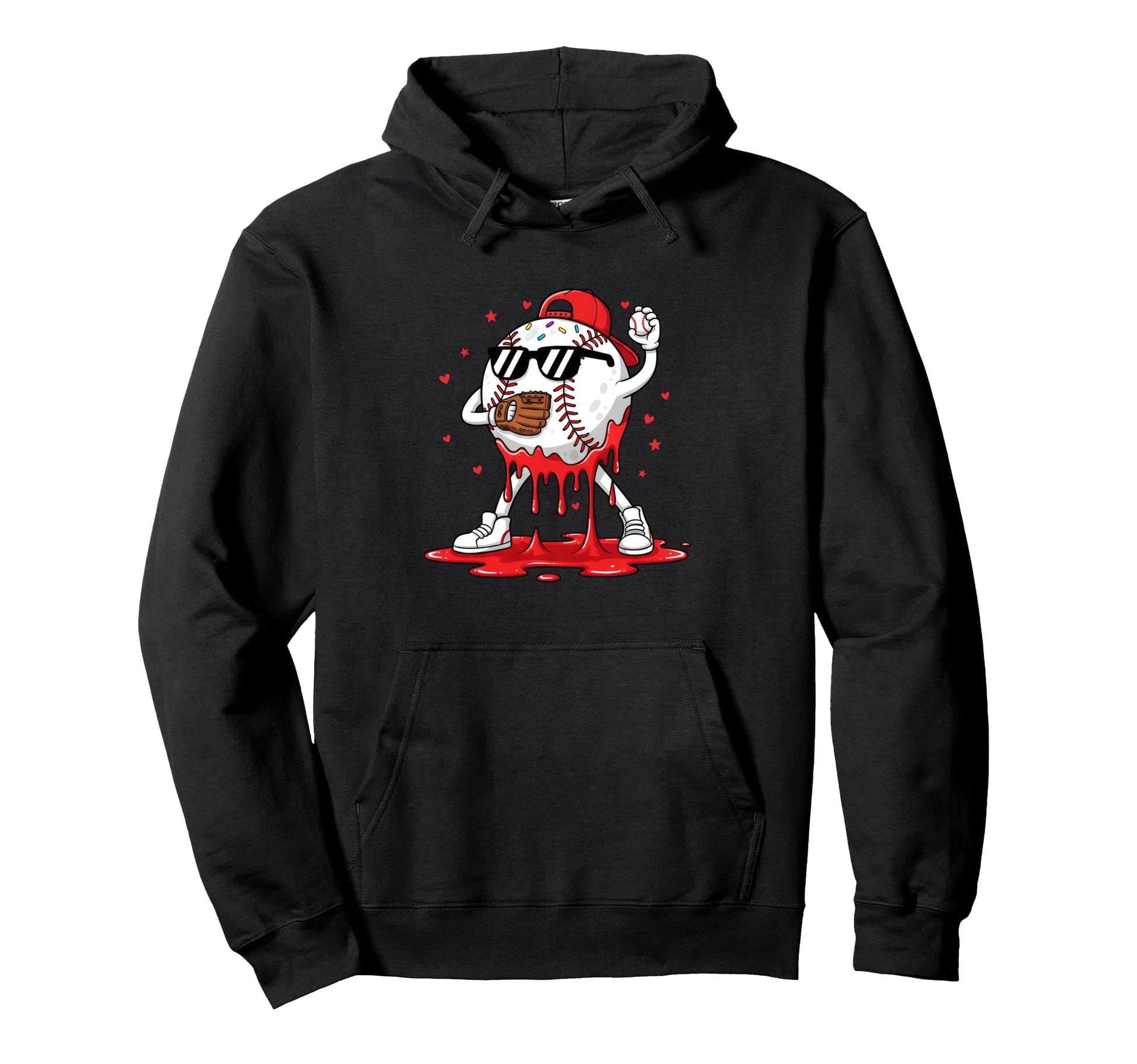 Funny Baseball Cartoon Pitcher Sports Hoodie - Fun Novelty Design Men Women - T-Shirt, Sweatshirt, Hoodie