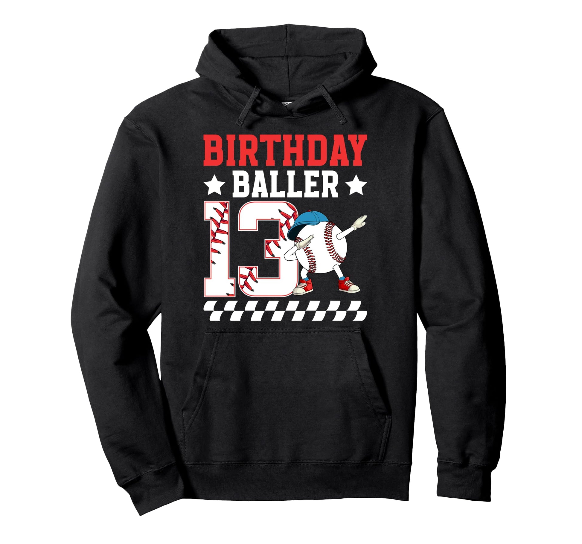 13Th Baseball Birthday Thirteen Year Old Hoodie - Custom Art Print Unisex - T-Shirt, Sweatshirt, Hoodie