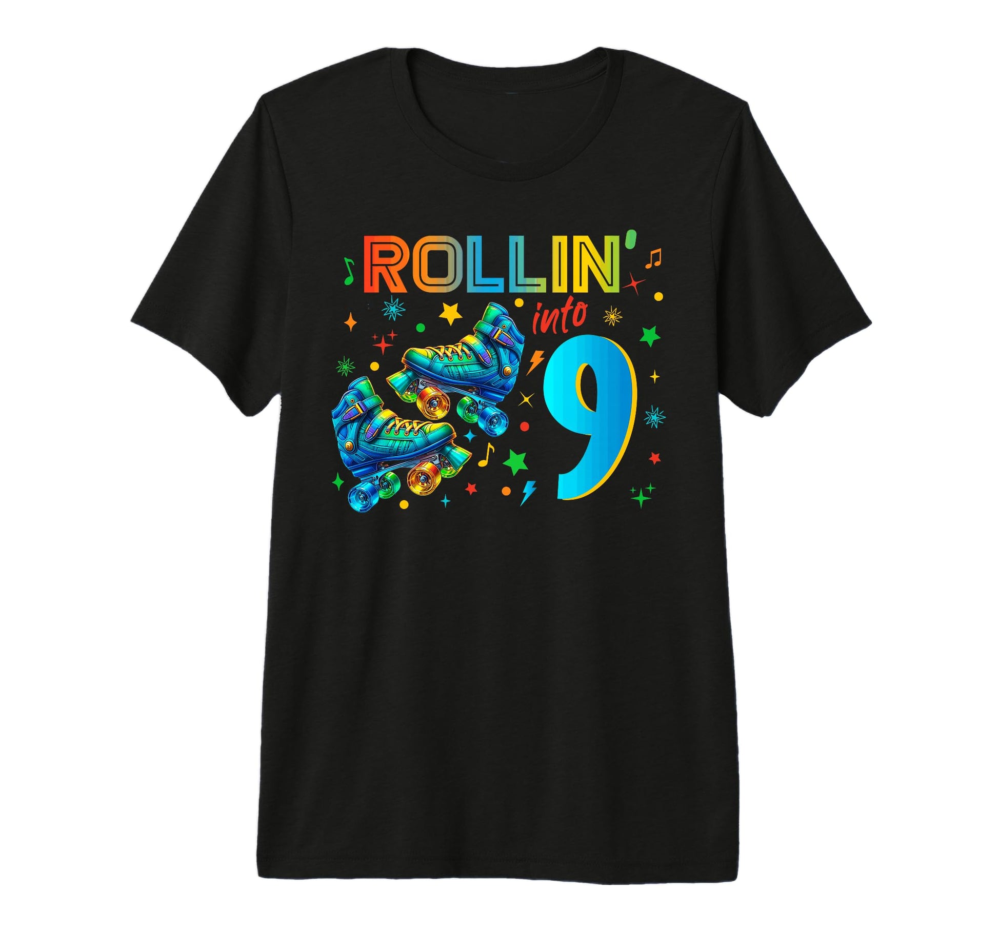 Roller Skates Birthday Costume Tri T-Shirt - Trendy Graphic for Adults - T-Shirt, Sweatshirt, Hoodie