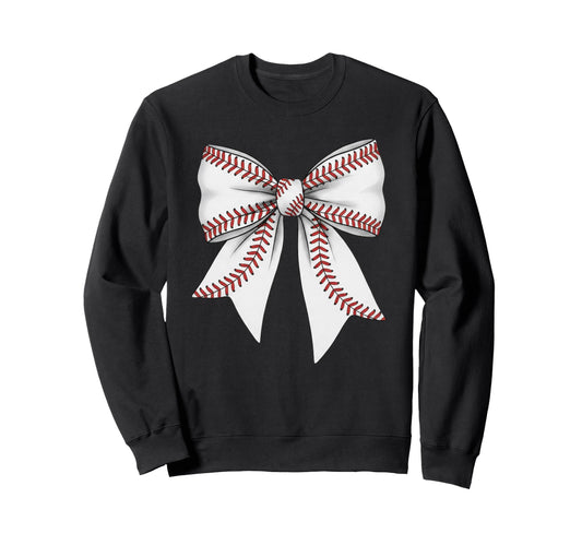 Baseball Coquette Bow Game Day Sweatshirt - Aesthetic Graphic for Adults - T-Shirt, Sweatshirt, Hoodie