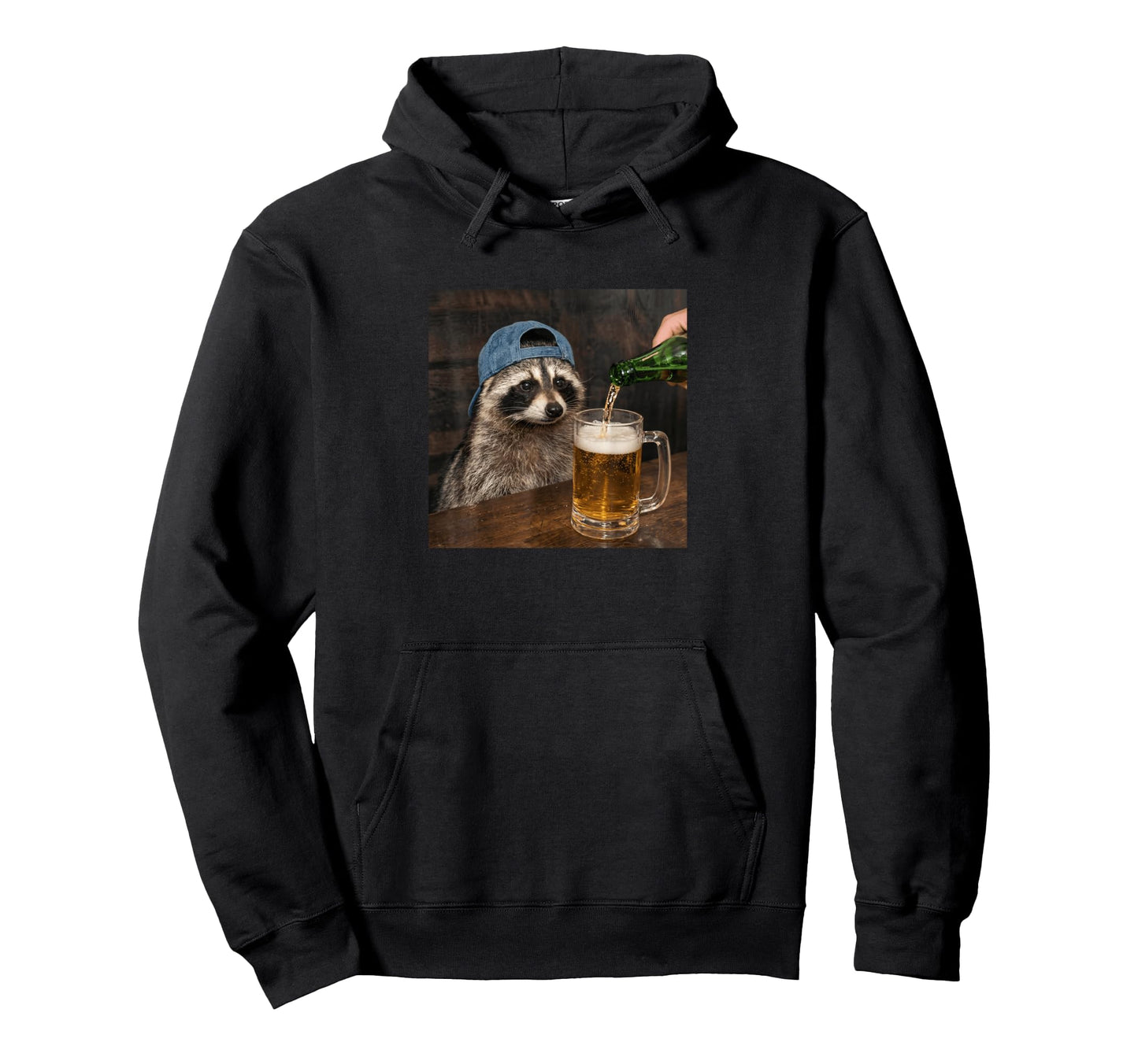Raccoon Drinking Beer Funny Animal Bar Hoodie - Streetwear Style Men Women - T-Shirt, Sweatshirt, Hoodie