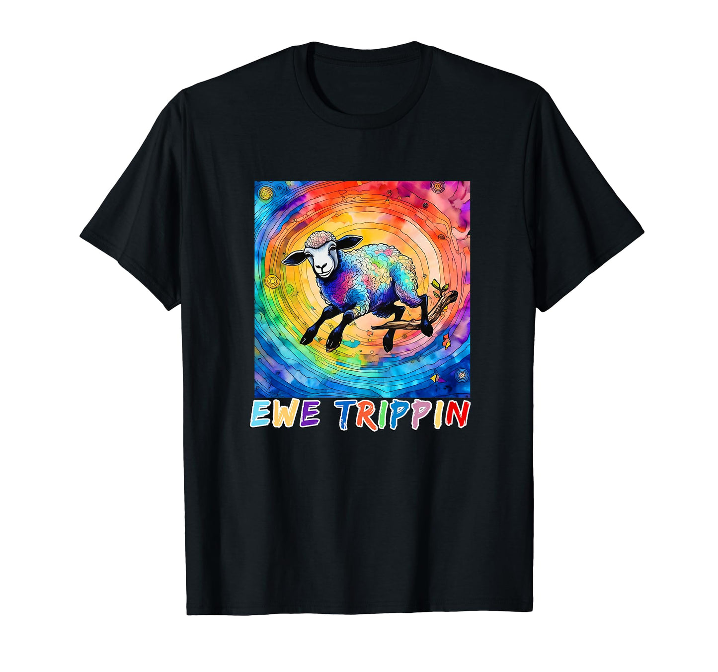 Ewe Trippin 60S To 70S Psychedelic T-Shirt - Novelty Apparel for Adults - T-Shirt, Sweatshirt, Hoodie