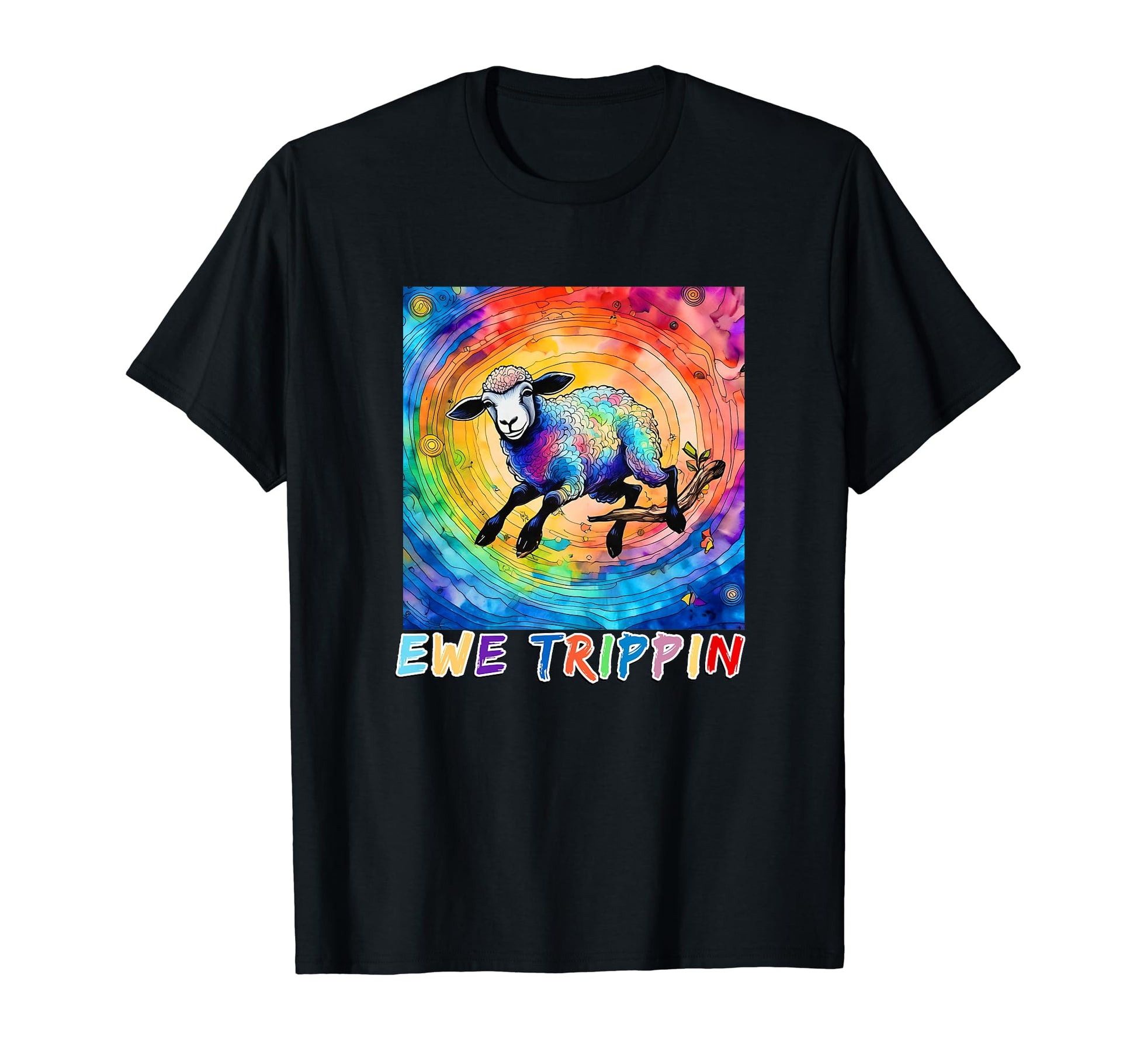 Ewe Trippin 60S To 70S Psychedelic T-Shirt - Novelty Apparel for Adults - T-Shirt, Sweatshirt, Hoodie
