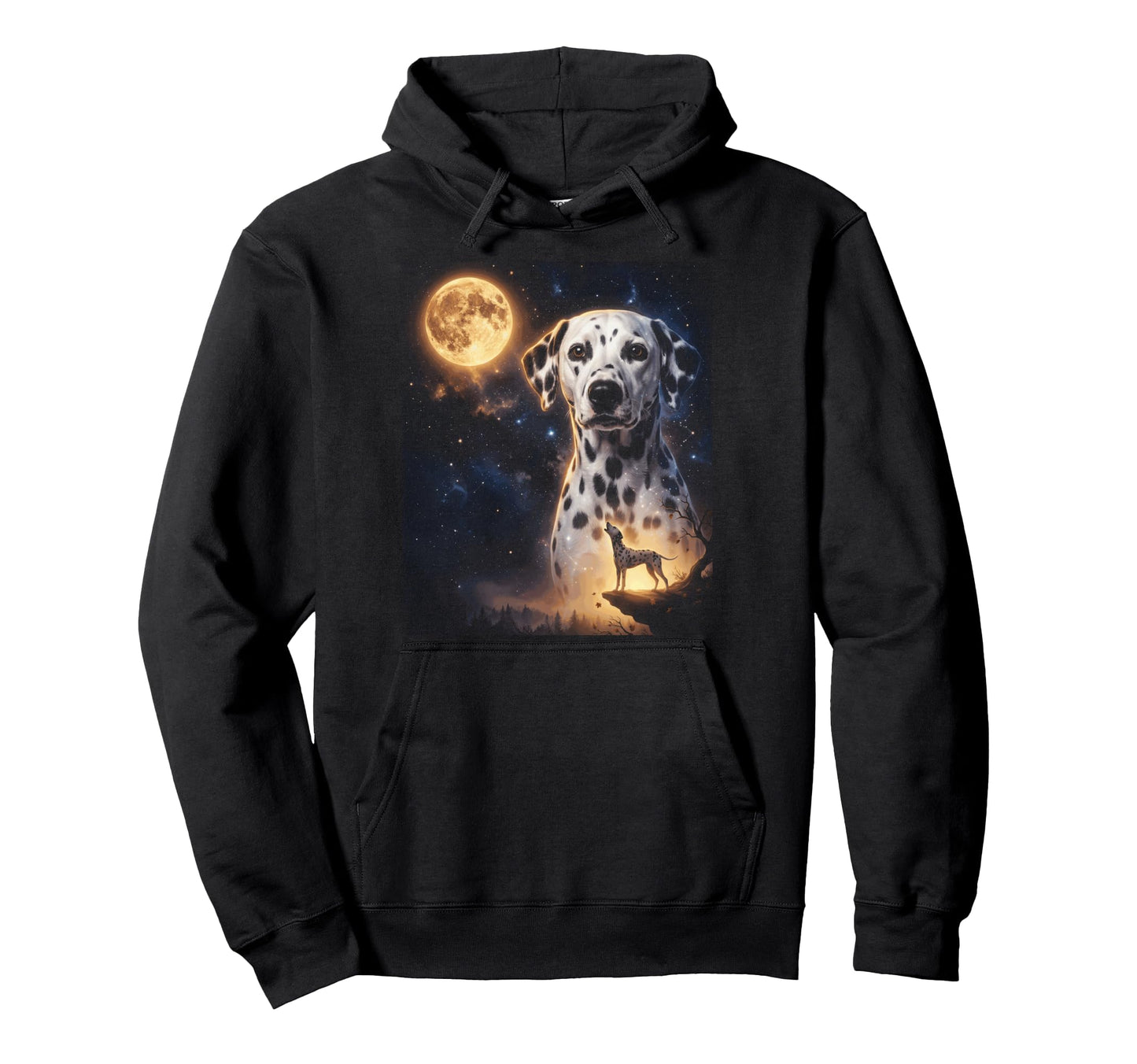 90S Dalmatian Howling Moon Y2K Aesthetic Hoodie - Novelty Apparel Men Women - T-Shirt, Sweatshirt, Hoodie