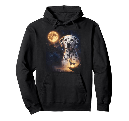 90S Dalmatian Howling Moon Y2K Aesthetic Hoodie - Novelty Apparel Men Women - T-Shirt, Sweatshirt, Hoodie