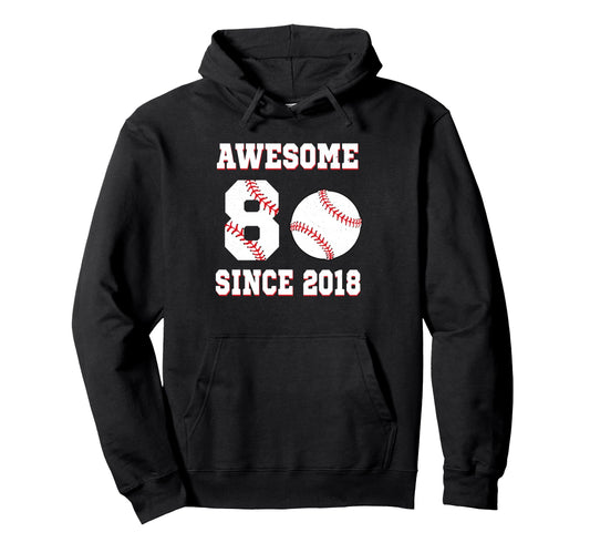 8 Years Old Birthday Baseball Hoodie - Casual Everyday Wear Men Women - T-Shirt, Sweatshirt, Hoodie
