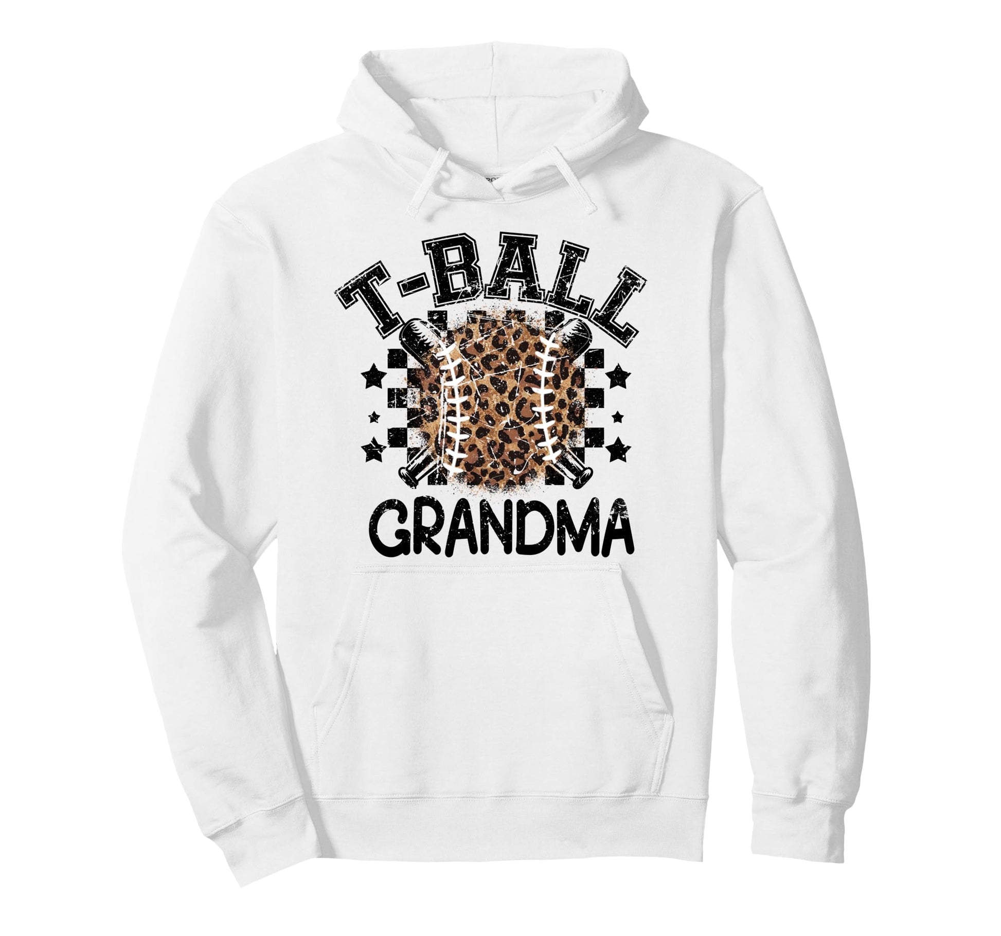 T Ball Grandma Leopard Cheetah Baseball Hoodie - Unique Graphic for Adults - T-Shirt, Sweatshirt, Hoodie
