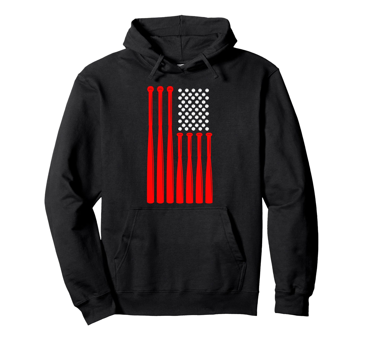 American Flag Baseball Baseball Hoodie - Unique Graphic Unisex - T-Shirt, Sweatshirt, Hoodie