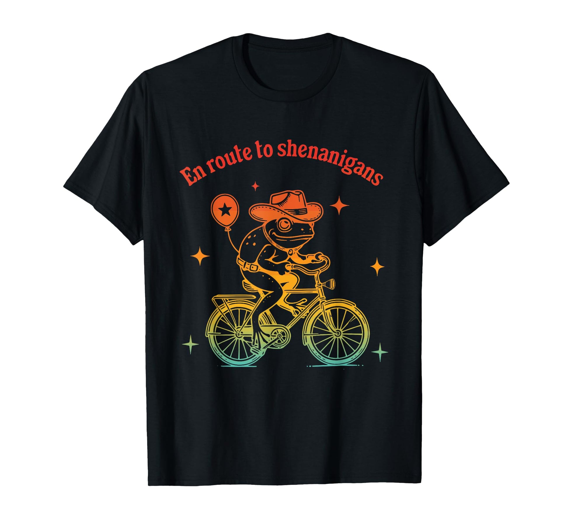 En Route To Shenanigans Frog Cowboy T-Shirt - Trendy Graphic for Adults - T-Shirt, Sweatshirt, Hoodie