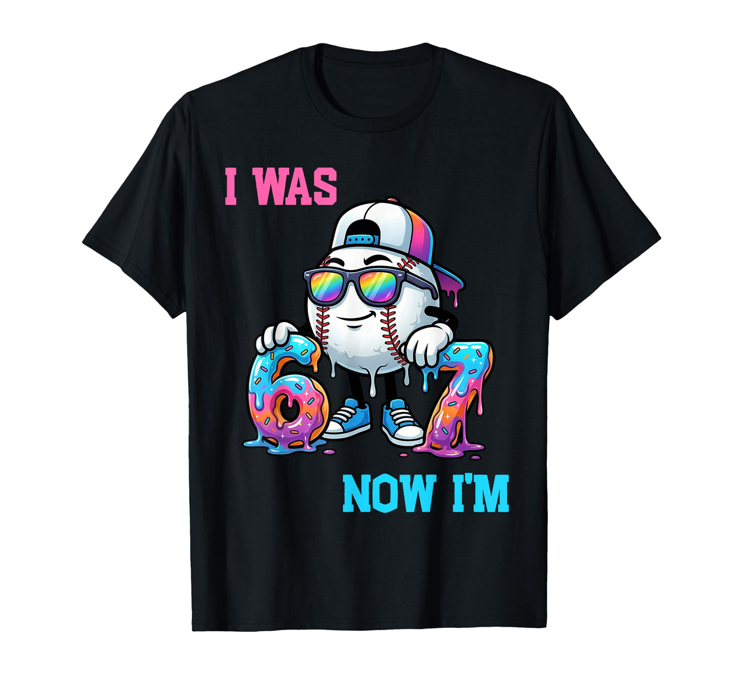 I Was 6 Now Im 7 Baseball Birthday T-Shirt - Minimalist Print for Adults - T-Shirt, Sweatshirt, Hoodie