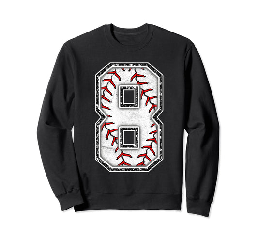 8 Years Old Birthday Baseball Sweatshirt - Aesthetic Graphic Men Women - T-Shirt, Sweatshirt, Hoodie