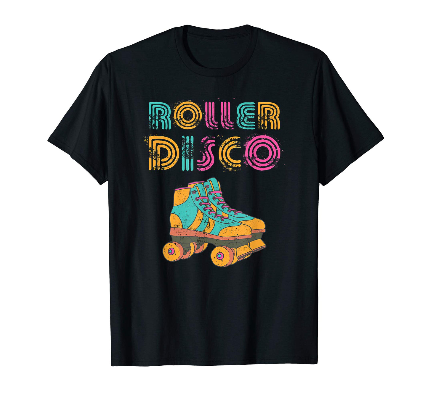 Distressed Roller Disco 70S And 80S T-Shirt - Trendy Graphic Men Women - T-Shirt, Sweatshirt, Hoodie