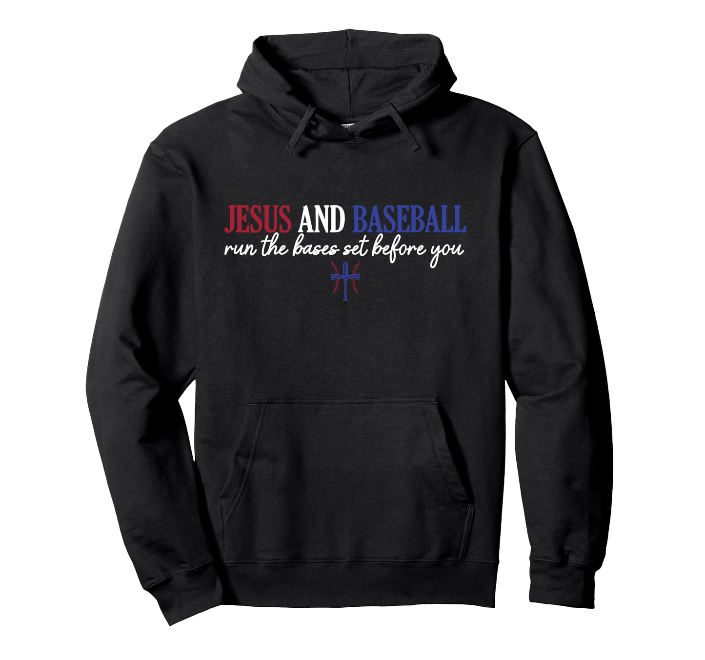 Jesus And Baseball Run Bases Set Hoodie - Casual Everyday Wear Men Women - T-Shirt, Sweatshirt, Hoodie