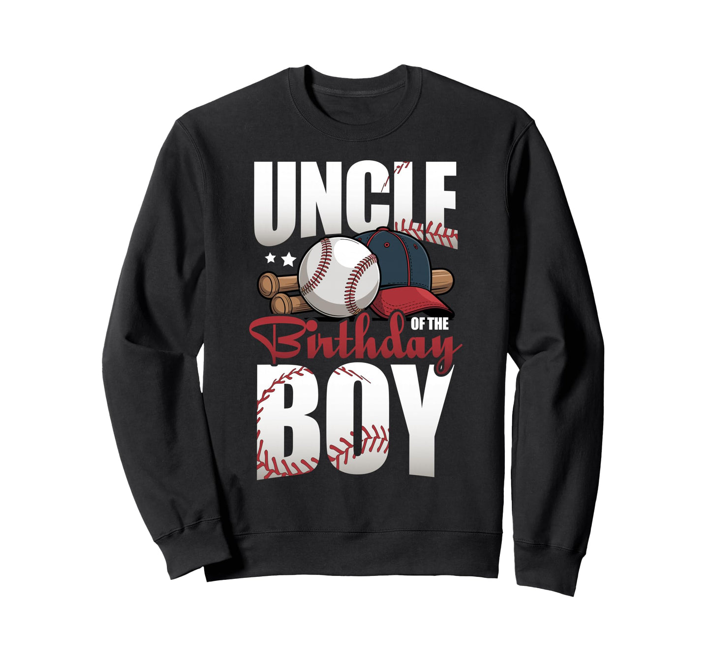 Uncle Birthday Matching Baseball Sweatshirt - Custom Art Print for Adults - T-Shirt, Sweatshirt, Hoodie