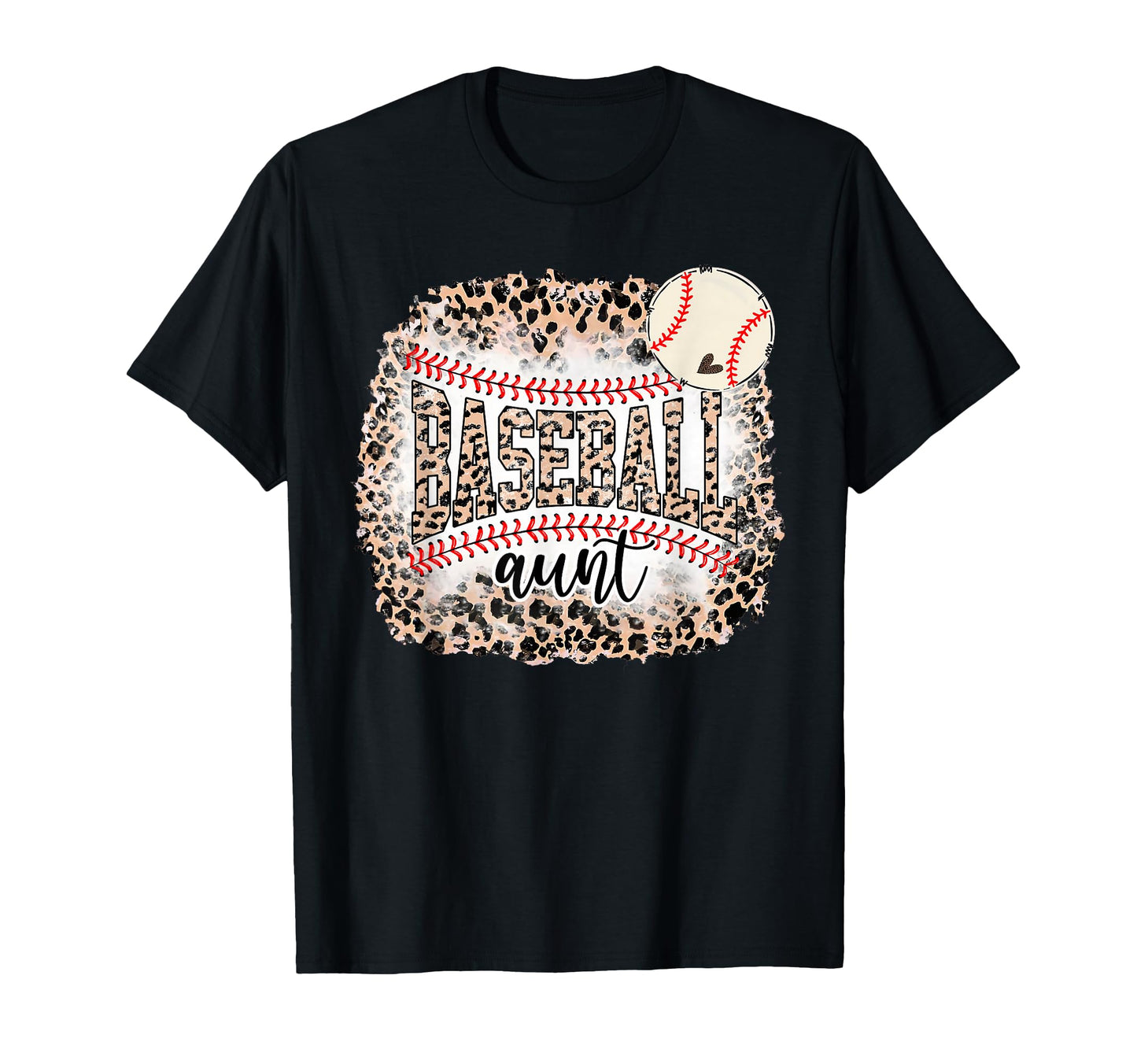Baseball Aunt Leopard Softball T-Shirt - Aesthetic Graphic for Adults - T-Shirt, Sweatshirt, Hoodie