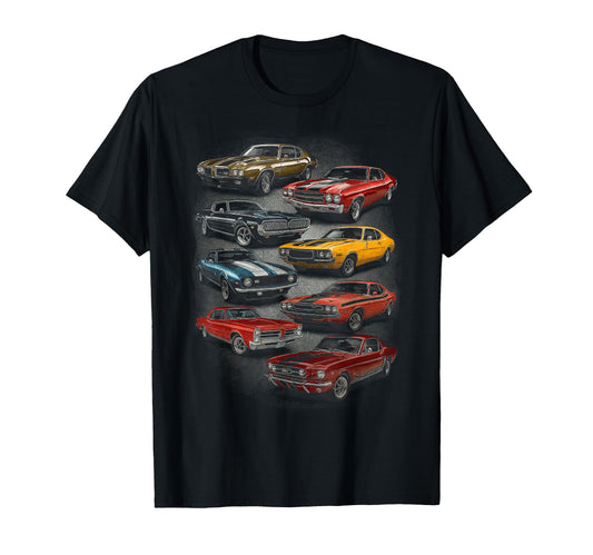 American Iconic Muscle Car Artwork T-Shirt - Trendy Graphic Men Women - T-Shirt, Sweatshirt, Hoodie
