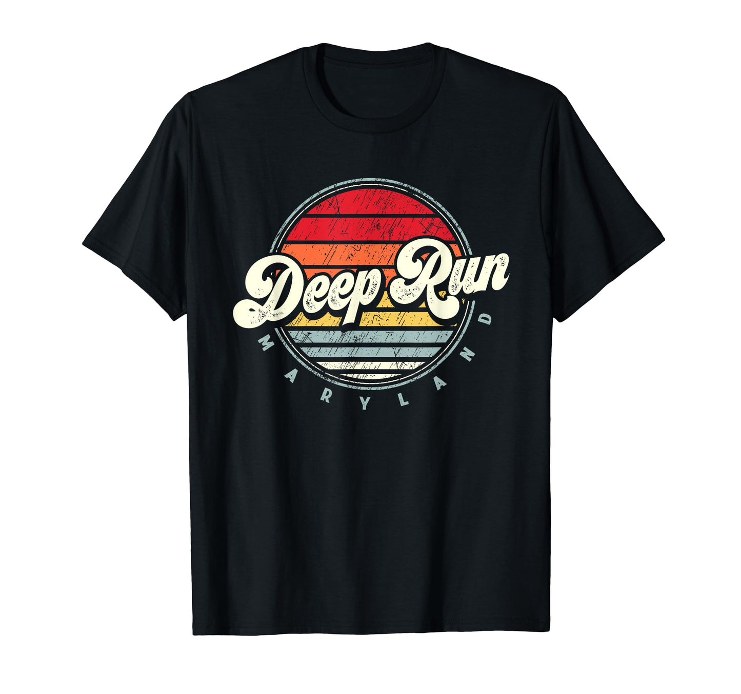 Deep Run Home State 70S Sunset T-Shirt - Trendy Graphic Unisex - T-Shirt, Sweatshirt, Hoodie