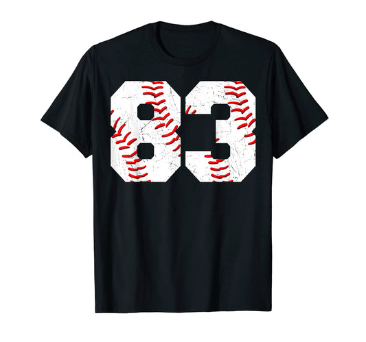 83 Birthday Baseball Theme Bday T-Shirt - Minimalist Print for Adults - T-Shirt, Sweatshirt, Hoodie