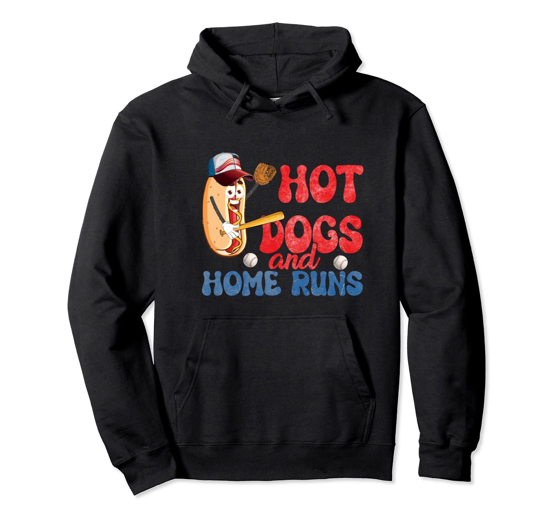 Hot Dogs And Home Runs Baseball Funny Hoodie - Streetwear Style Unisex - T-Shirt, Sweatshirt, Hoodie