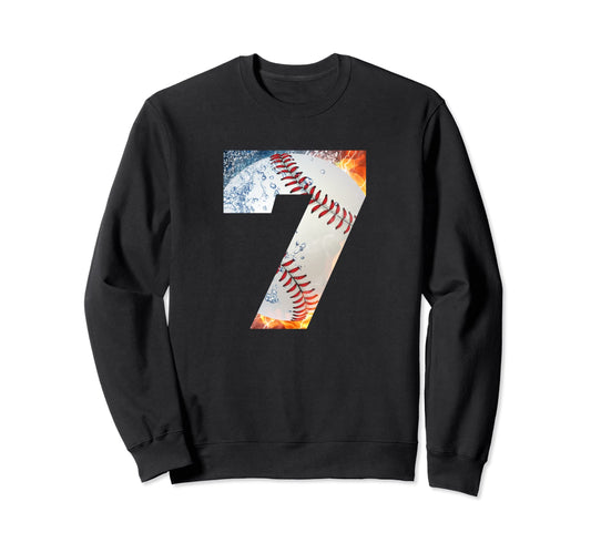 7Th Birthday Party Baseball Number 7 Sweatshirt - Unique Graphic Men Women - T-Shirt, Sweatshirt, Hoodie